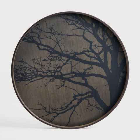 Tree Wooden Tray Small with sculptural silhouette in natural wood by Sage Interiors
