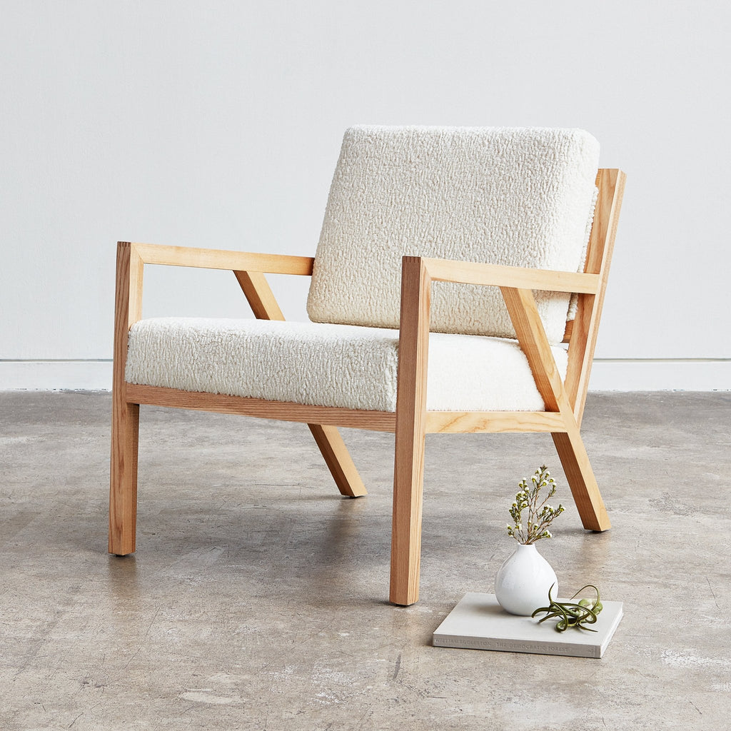 Truss Chair – Mid - Century Wood Frame Chair with Fabric or Vegan Leather - Sage InteriorsSage InteriorsChair