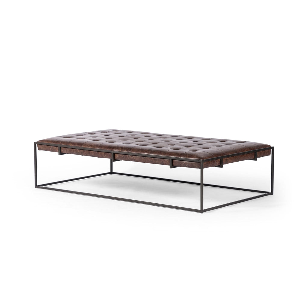 Tufted Leather Coffee Table - Large - Sage InteriorsFHcoffee table