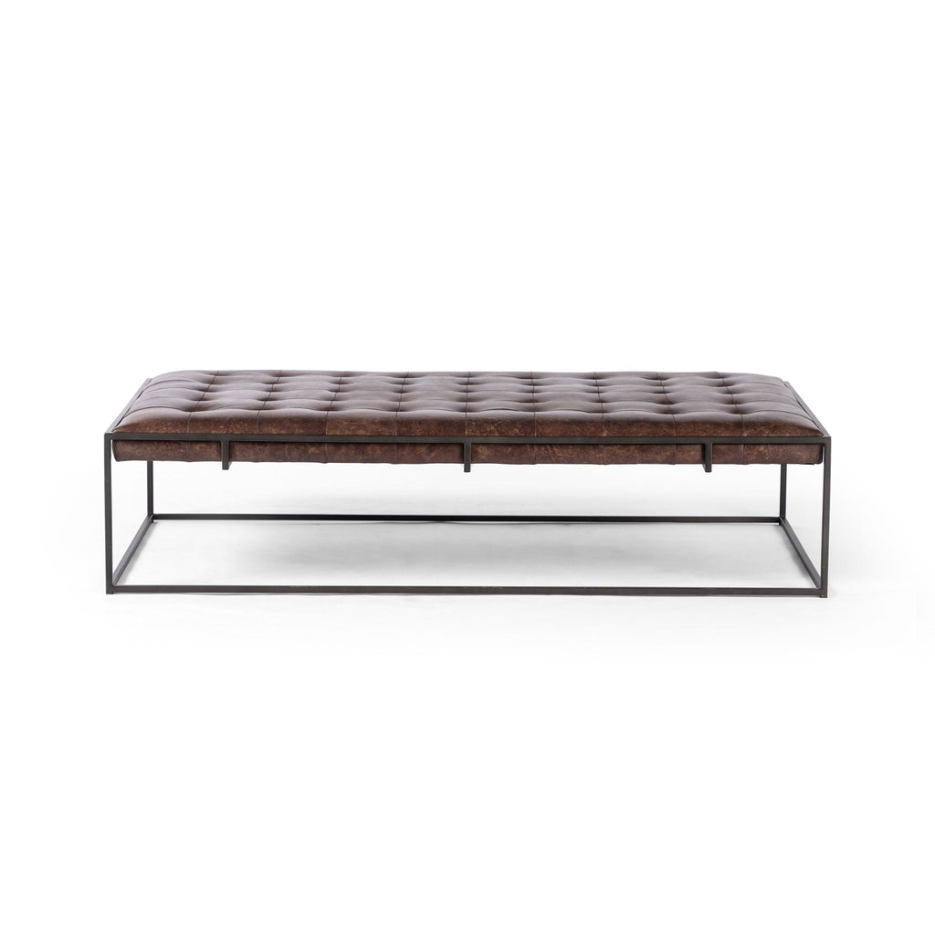Tufted Leather Coffee Table - Large - Sage InteriorsFHcoffee table