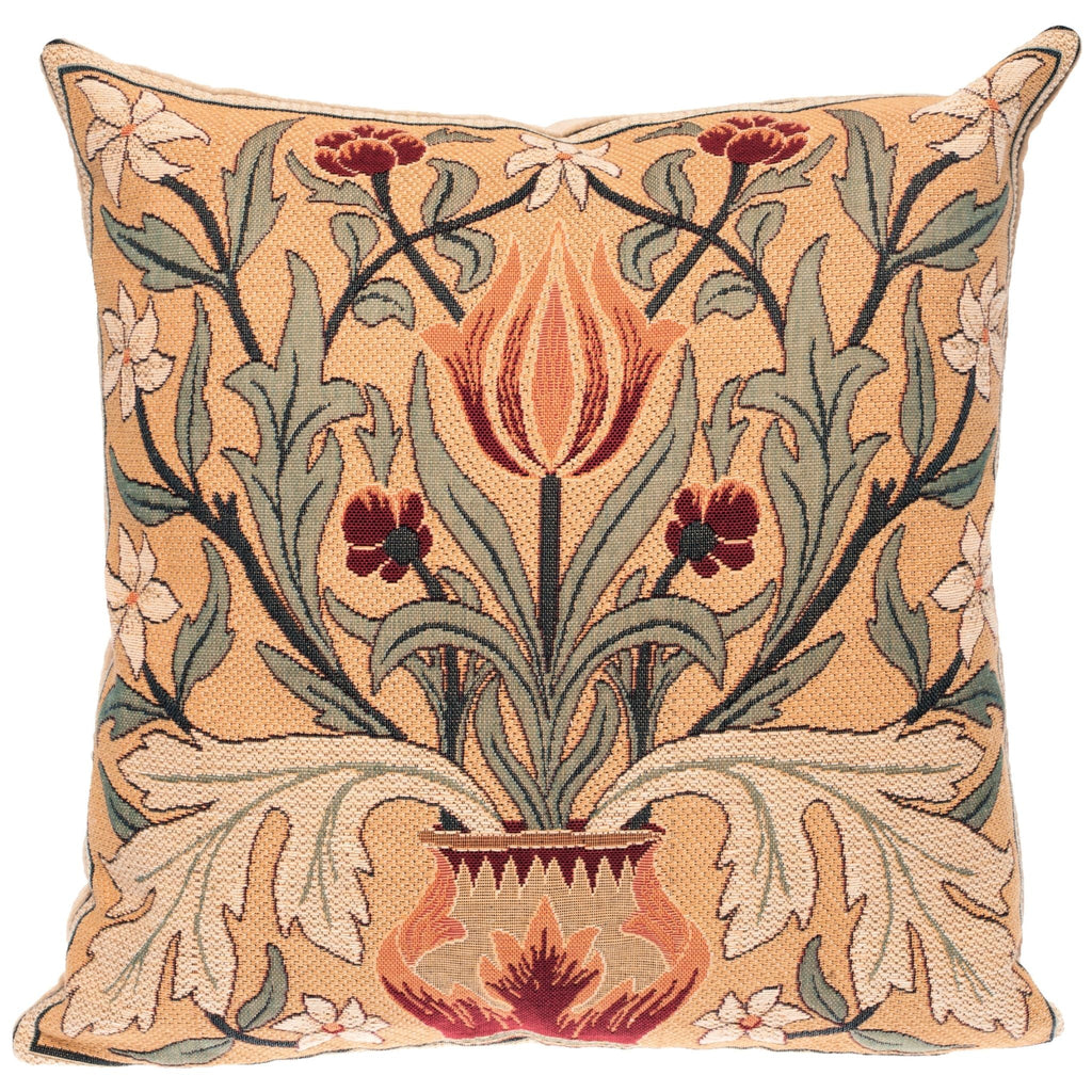 Tulip Decorative Pillow | William Morris Decor| Throw Pillow - Sage Interiorsyapatkwa - art of the loom