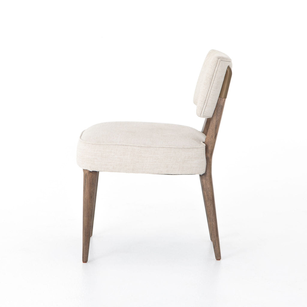 Vintage Brass Backed Dining Chair, Cambric Ivory - Sage InteriorsFHChair
