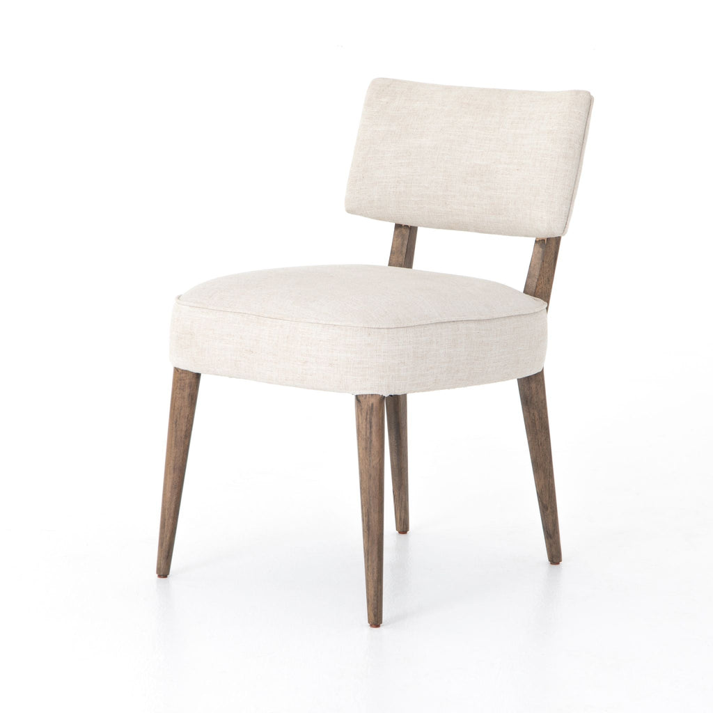 Vintage Brass Backed Dining Chair, Cambric Ivory - Sage InteriorsFHChair