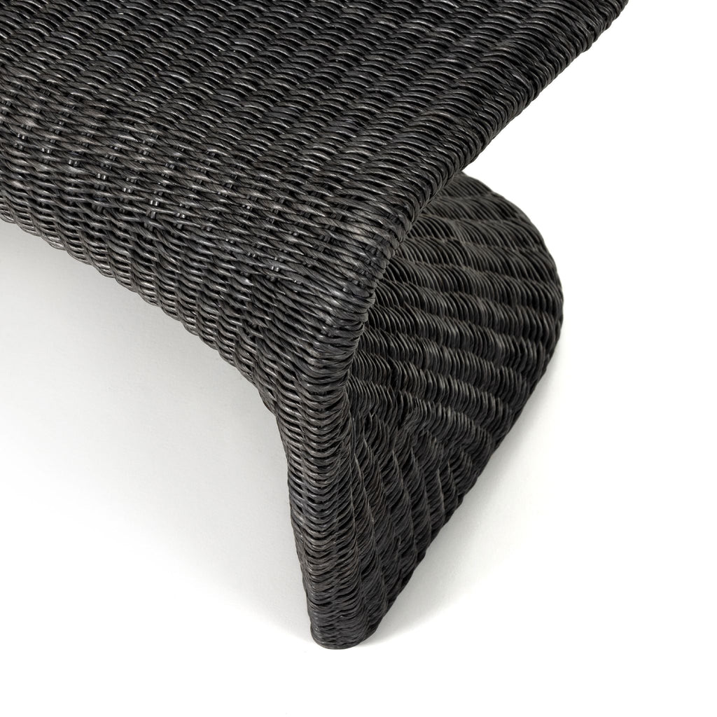 Vintage Coal Sea Breeze Woven Outdoor Bench - Sage InteriorsFHOutdoor Bench