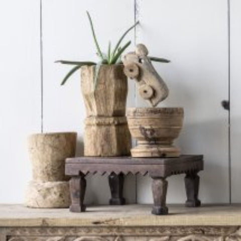Vintage Wood Village Mortar - Sage InteriorsBlue Ocean Traders