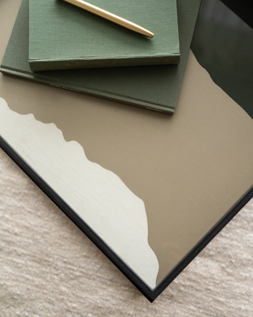 Wabi Sabi Glass Tray Bronze Finish with Nature - Inspired Motif Sage Interiors - Sage InteriorsEthnicrafttray