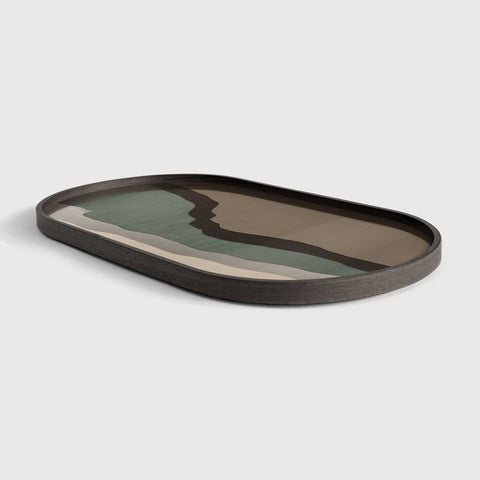 Wabi Sabi Glass Tray Bronze Finish with Nature - Inspired Motif Sage Interiors - Sage InteriorsEthnicrafttray