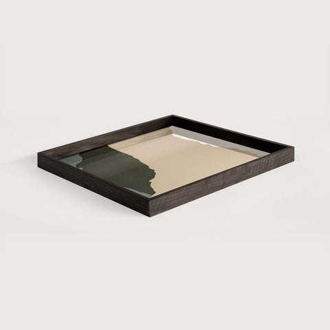 Wabi Sabi Glass Tray Bronze Finish with Nature - Inspired Motif Sage Interiors - Sage InteriorsEthnicrafttray
