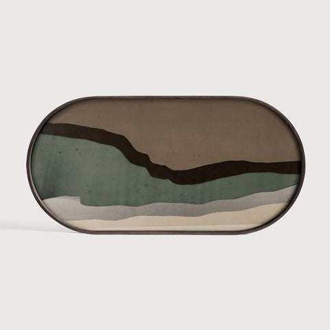 Wabi Sabi Glass Tray Bronze Finish with Nature - Inspired Motif Sage Interiors - Sage InteriorsEthnicrafttray
