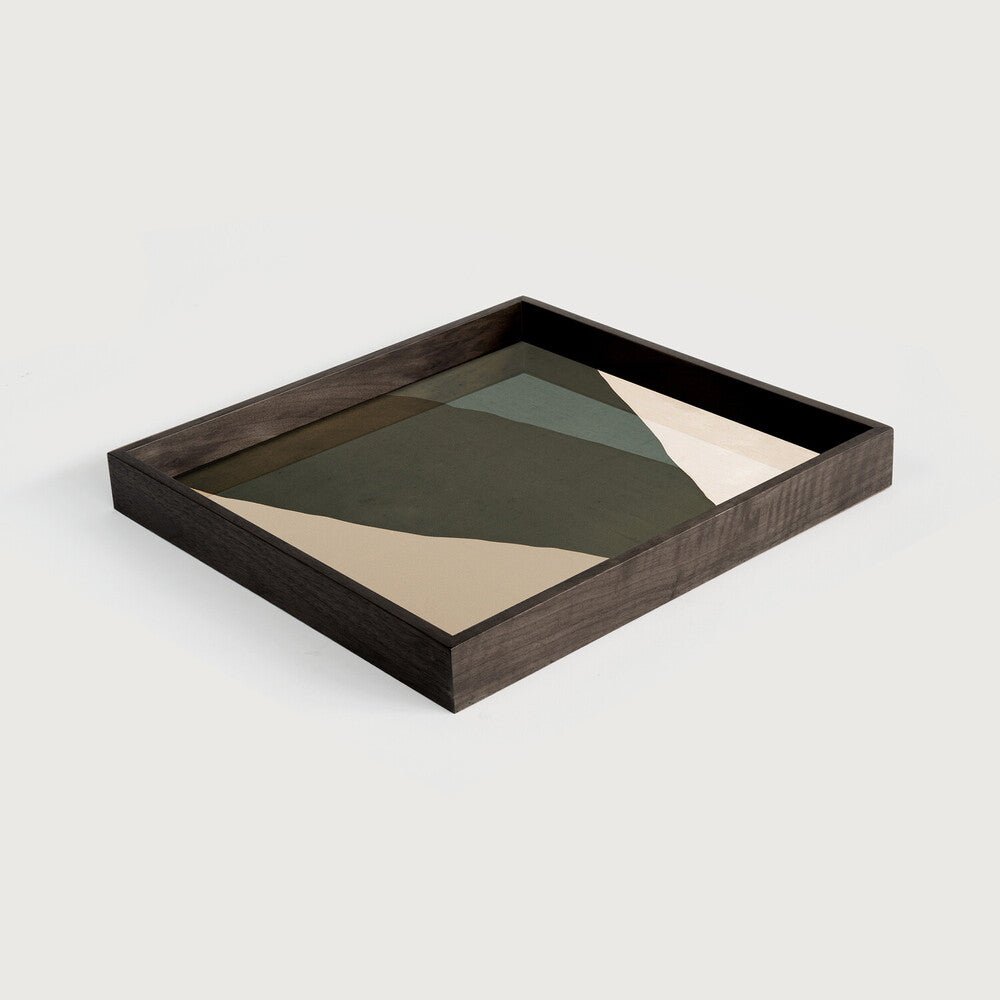 Wabi Sabi Glass Tray Bronze Finish with Nature - Inspired Motif Sage Interiors - Sage InteriorsEthnicrafttray