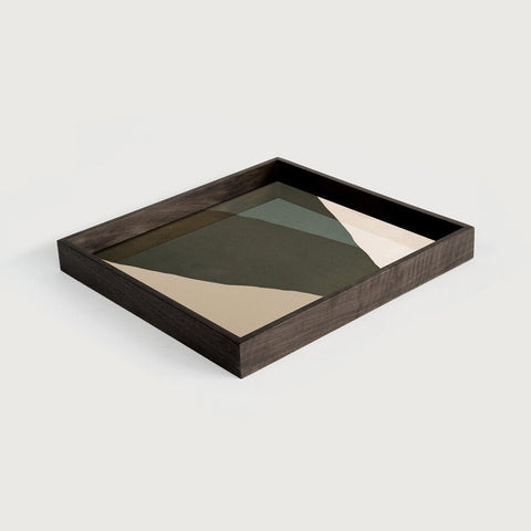 Wabi Sabi Glass Tray Bronze Finish with Nature - Inspired Motif Sage Interiors - Sage InteriorsEthnicrafttray