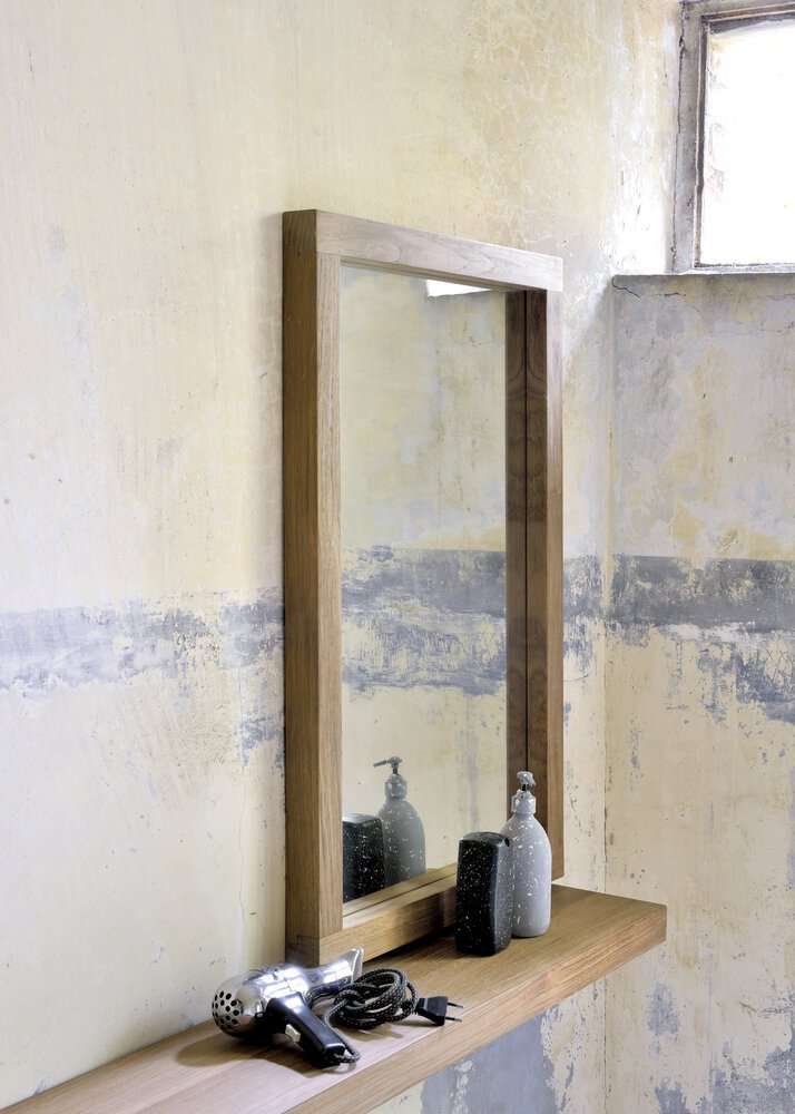 Wall Shelf Walnut Finish with Sculpted Edge Sage Interiors - Sage InteriorsEthnicraftMirror