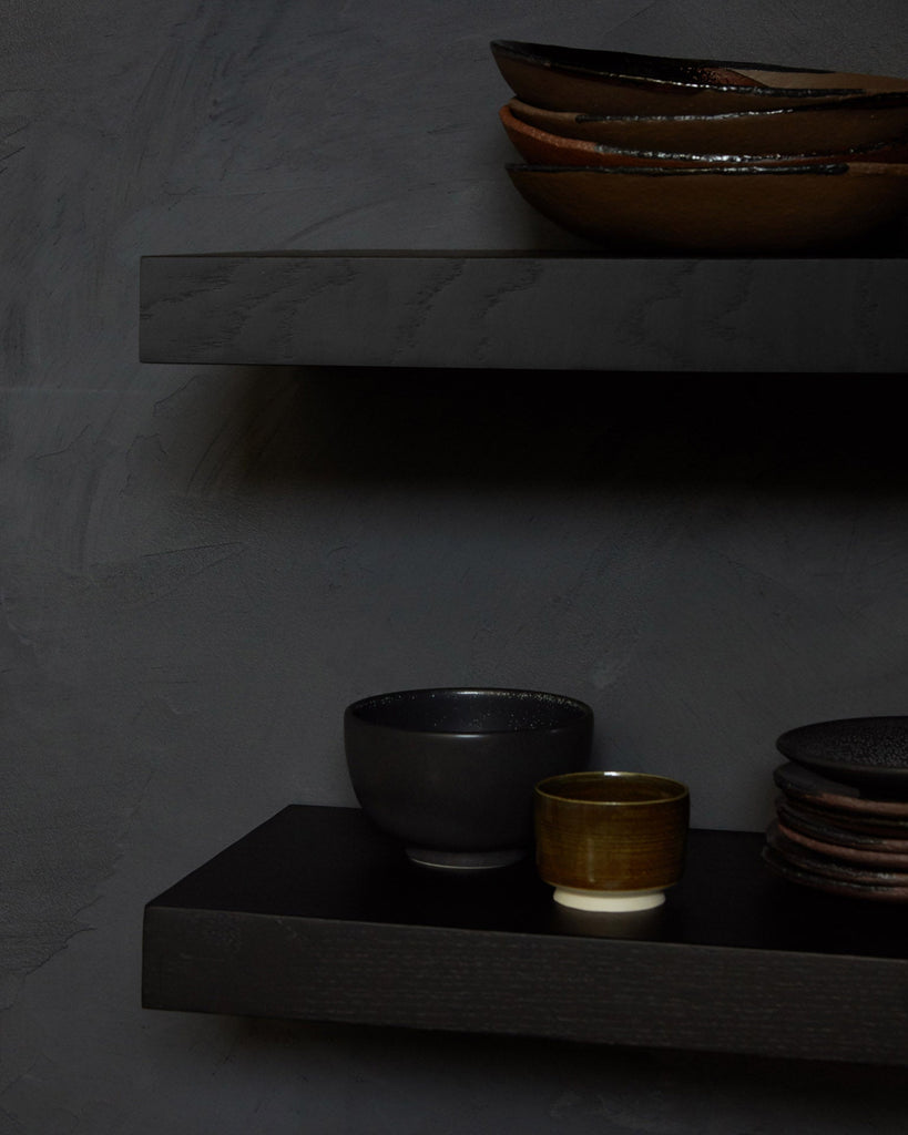 Wall Shelf Walnut with Sculpted Edge Sage Interiors - Sage InteriorsEthnicraftMirror