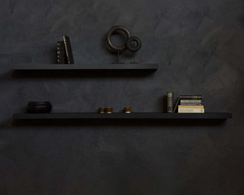 Wall Shelf Walnut with Sculpted Edge Sage Interiors - Sage InteriorsEthnicraftMirror