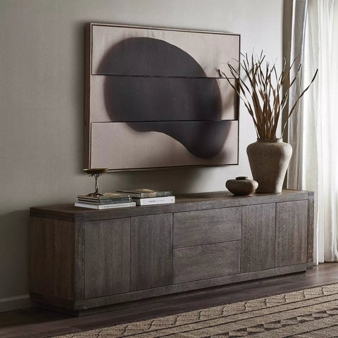 Warby Worn Oak Media Console - Sage InteriorsFour HandsMedia Stand
