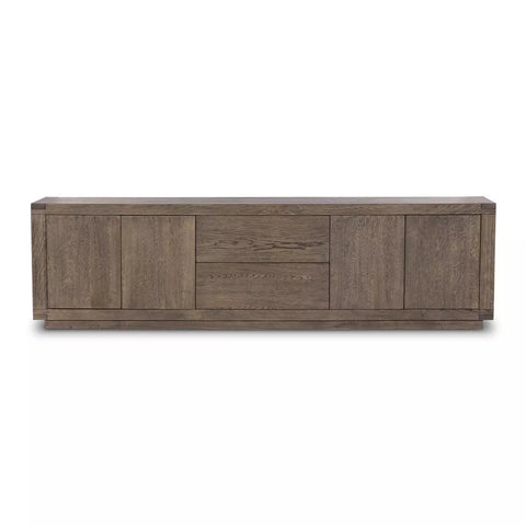 Warby Worn Oak Media Console - Sage InteriorsFour HandsMedia Stand