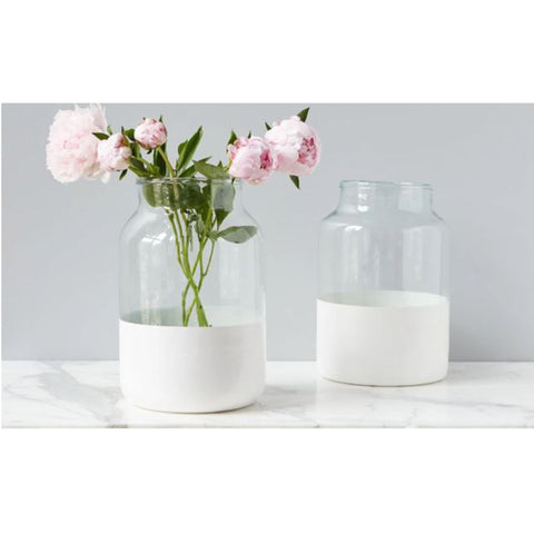 White Colorblock Mason Jar, Medium - Sage InteriorsETUHome