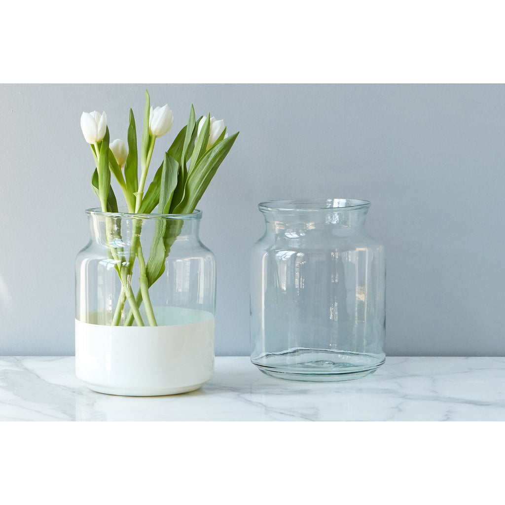 White Colorblock Mason Jar, Small - Sage InteriorsETUHome
