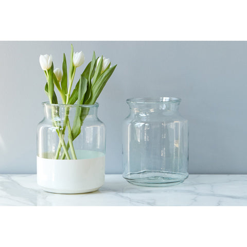 White Colorblock Mason Jar, Small - Sage InteriorsETUHome