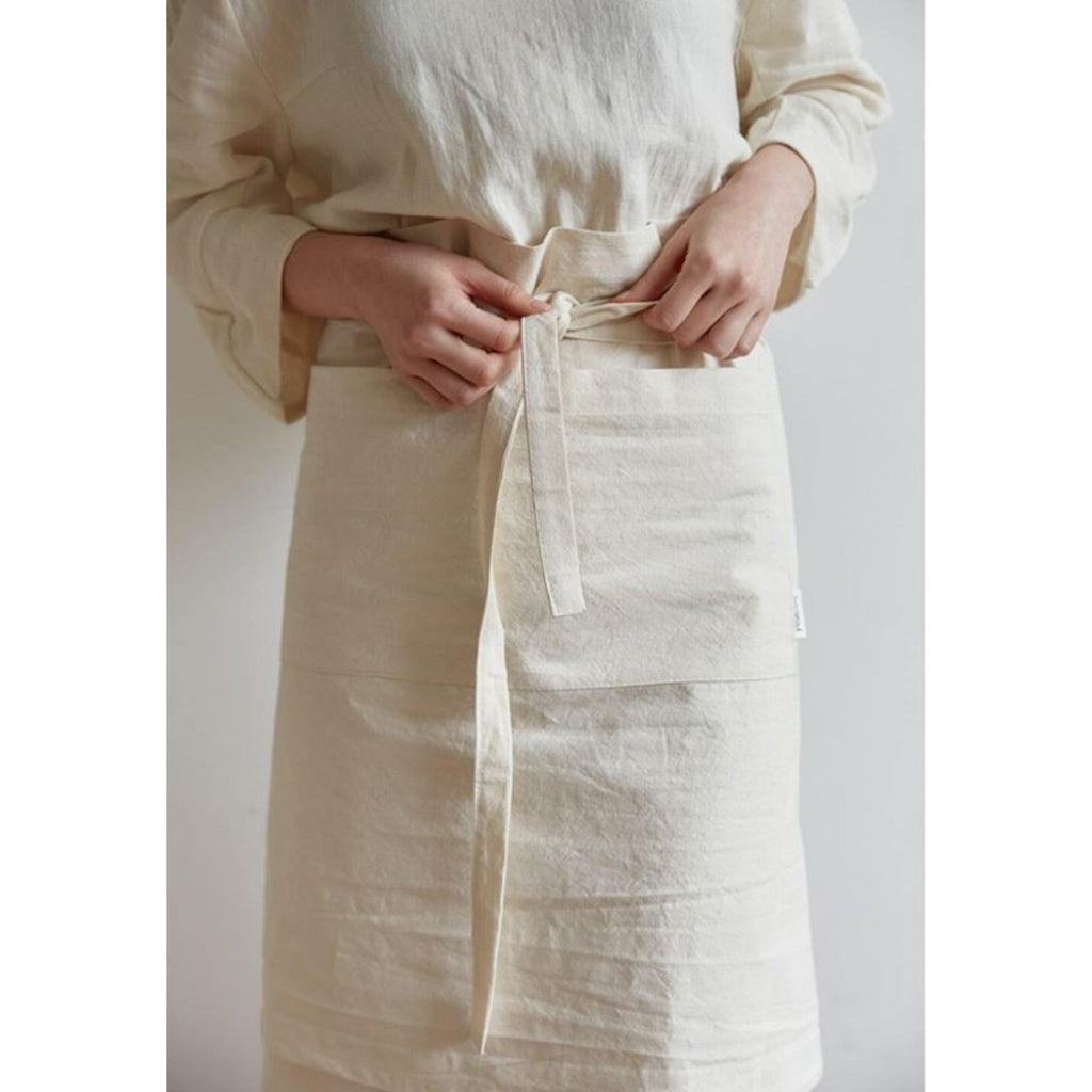 White Half Apron with Pockets - Sage InteriorsFodory