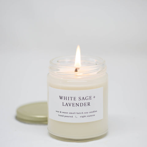 White Sage + Lavender Modern Soy Candle: 8 oz - Sage InteriorsWax and Wane Candlescandle