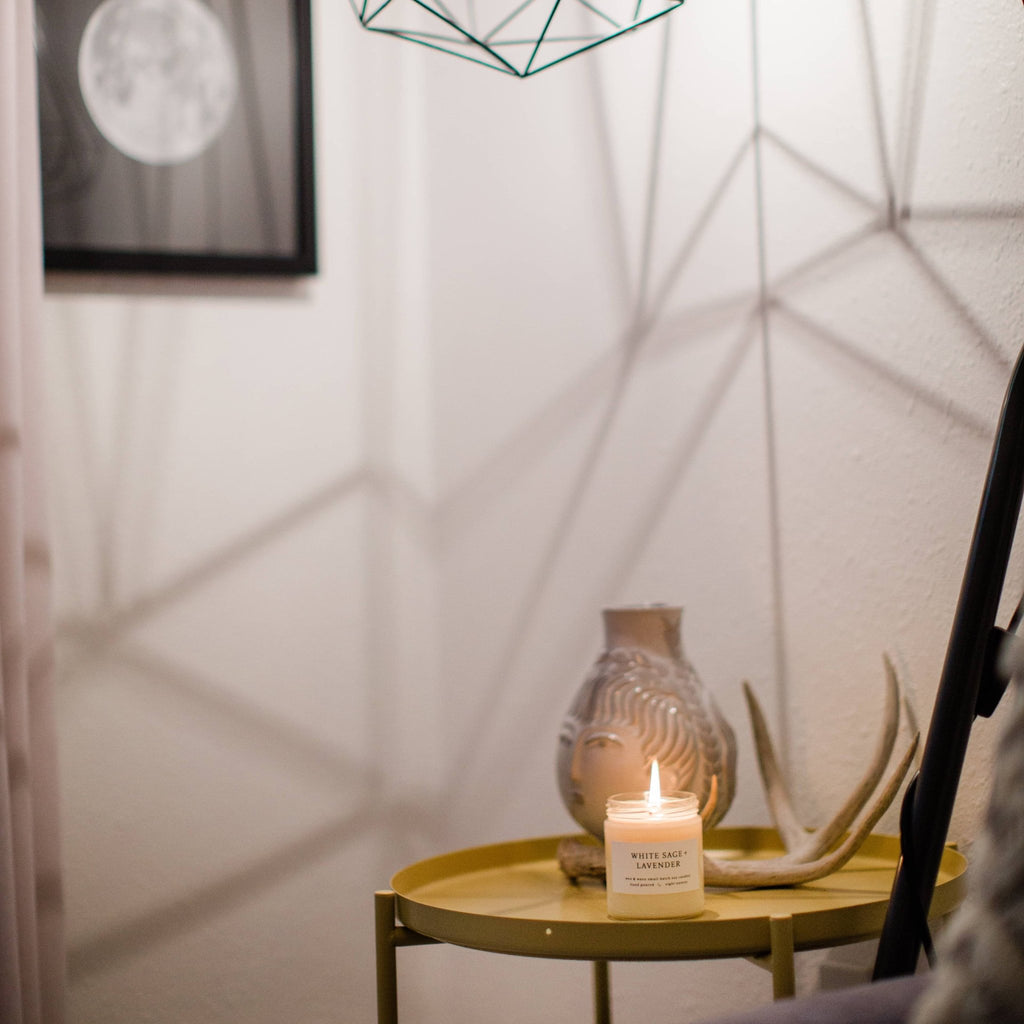 White Sage + Lavender Modern Soy Candle: 8 oz - Sage InteriorsWax and Wane Candlescandle