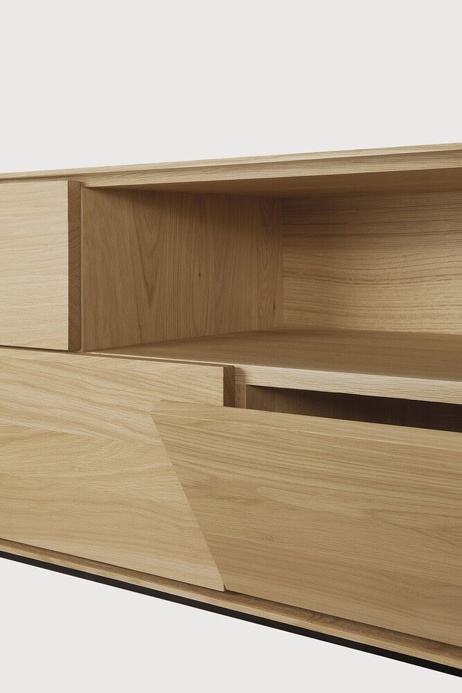 Whitebird Oak TV Cupboard – Sculptural Media Console with Minimalist Design - Sage InteriorsEthnicraft