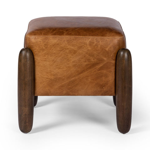 Wilder Ottoman, Raleigh Chestnut Leather - Sage InteriorsFHOttoman