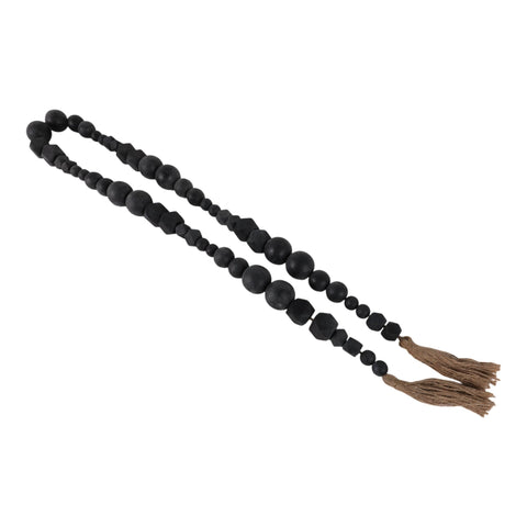Wood and Jute Hexagon and Round Bead Garland - Black, 84 in. - Sage InteriorsSagebrook HomeBeads