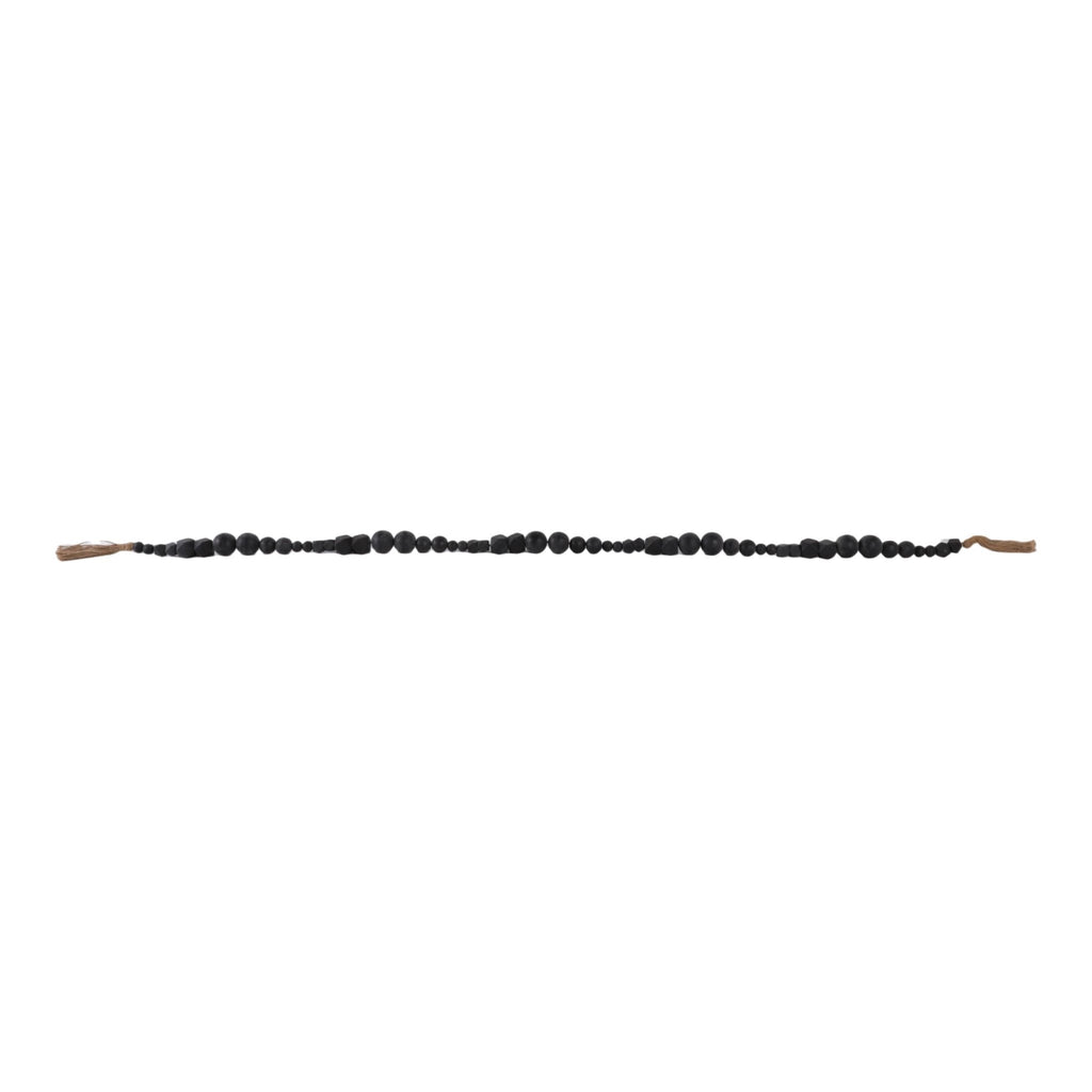 Wood and Jute Hexagon and Round Bead Garland - Black, 84 in. - Sage InteriorsSagebrook HomeBeads