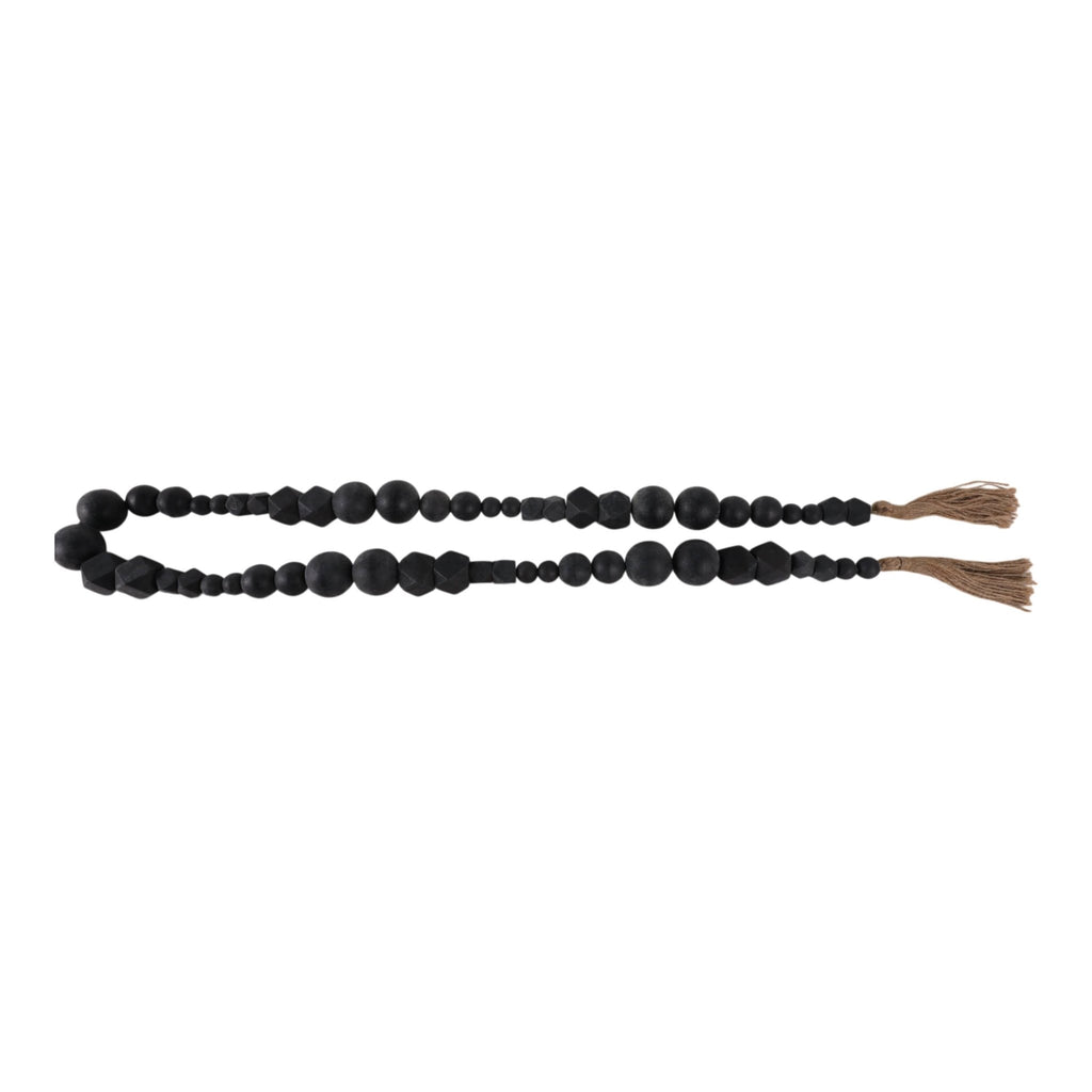 Wood and Jute Hexagon and Round Bead Garland - Black, 84 in. - Sage InteriorsSagebrook HomeBeads