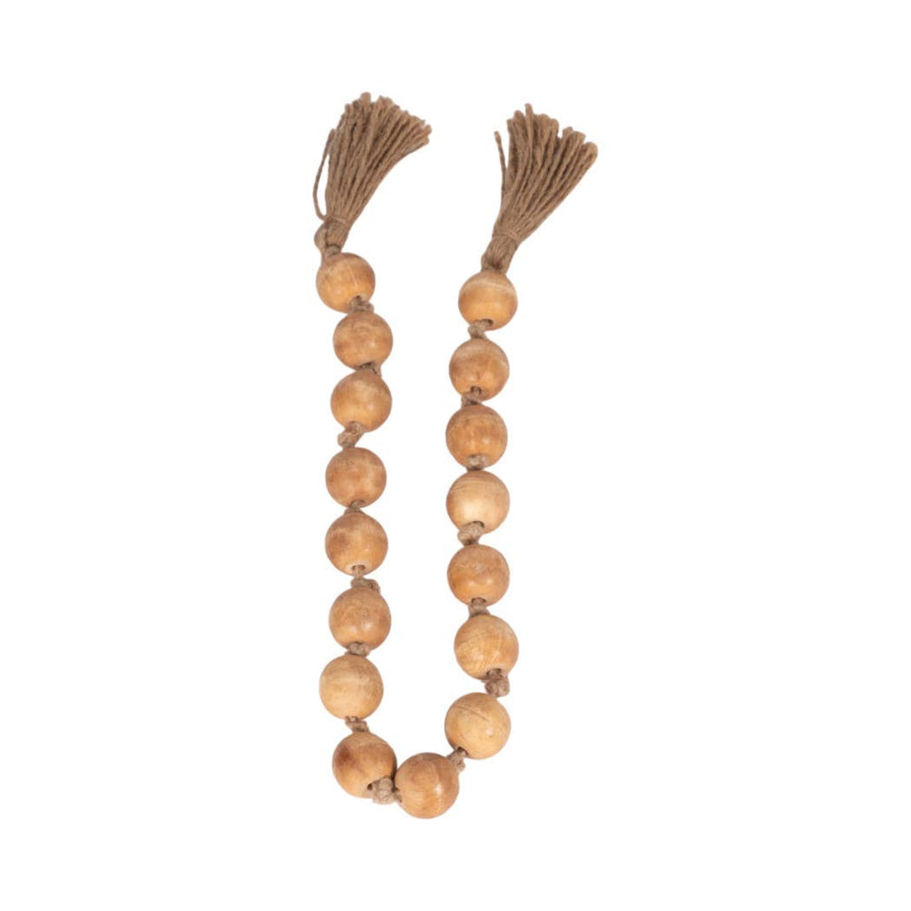 Wood Jute Bead Garland with Woven Tassels - Brown, 1.25 in. - Sage InteriorsSagebrook HomeBeads