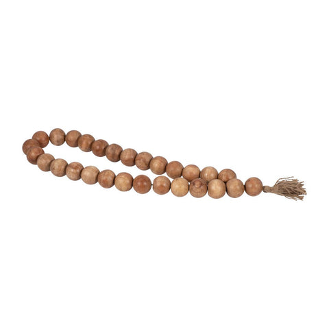 Wood Jute Double Beaded Garland with Tassel - Brown, 2 in. - Sage InteriorsSagebrook HomeBeads