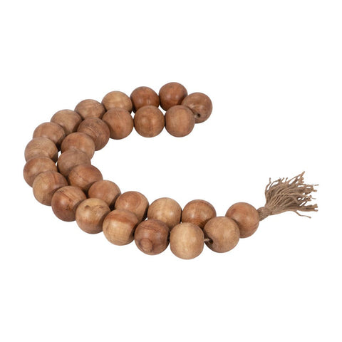 Wood Jute Double Beaded Garland with Tassel - Brown, 2 in. - Sage InteriorsSagebrook HomeBeads