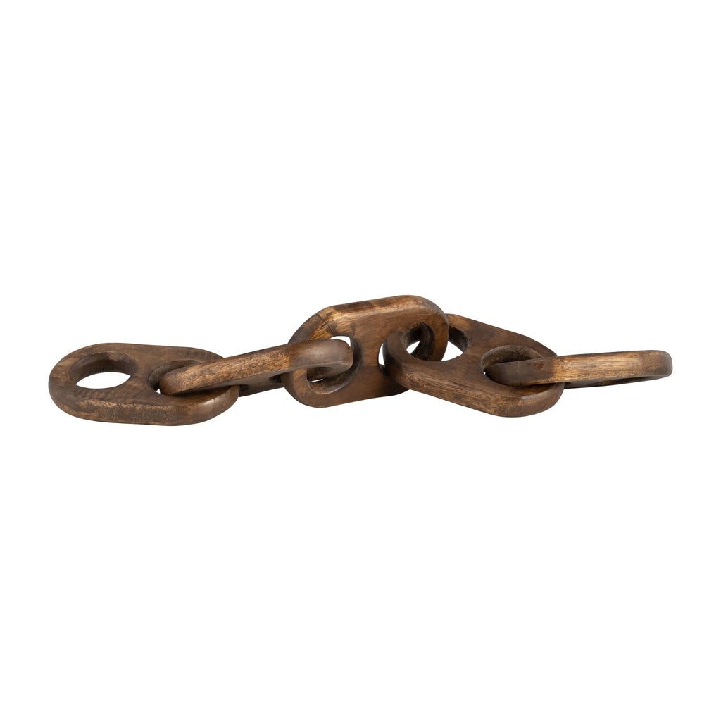 Wood Unique Abstract Linked Chain Object - Brown, 3 in. - Sage InteriorsSagebrook Homechain