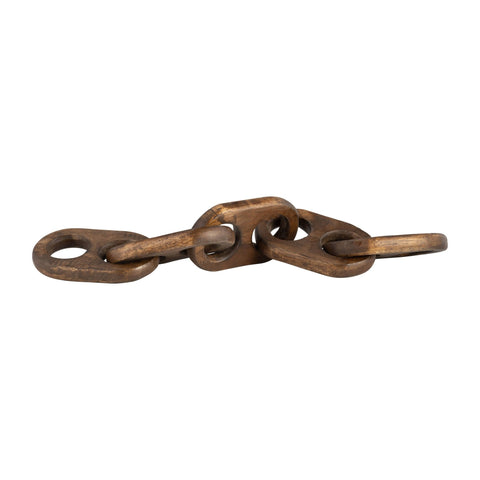 Wood Unique Abstract Linked Chain Object - Brown, 3 in. - Sage InteriorsSagebrook Homechain
