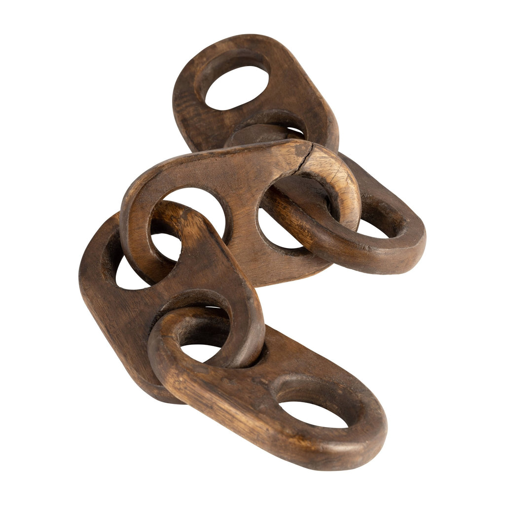 Wood Unique Abstract Linked Chain Object - Brown, 3 in. - Sage InteriorsSagebrook Homechain