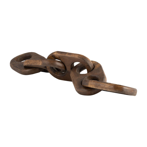 Wood Unique Abstract Linked Chain Object - Brown, 3 in. - Sage InteriorsSagebrook Homechain