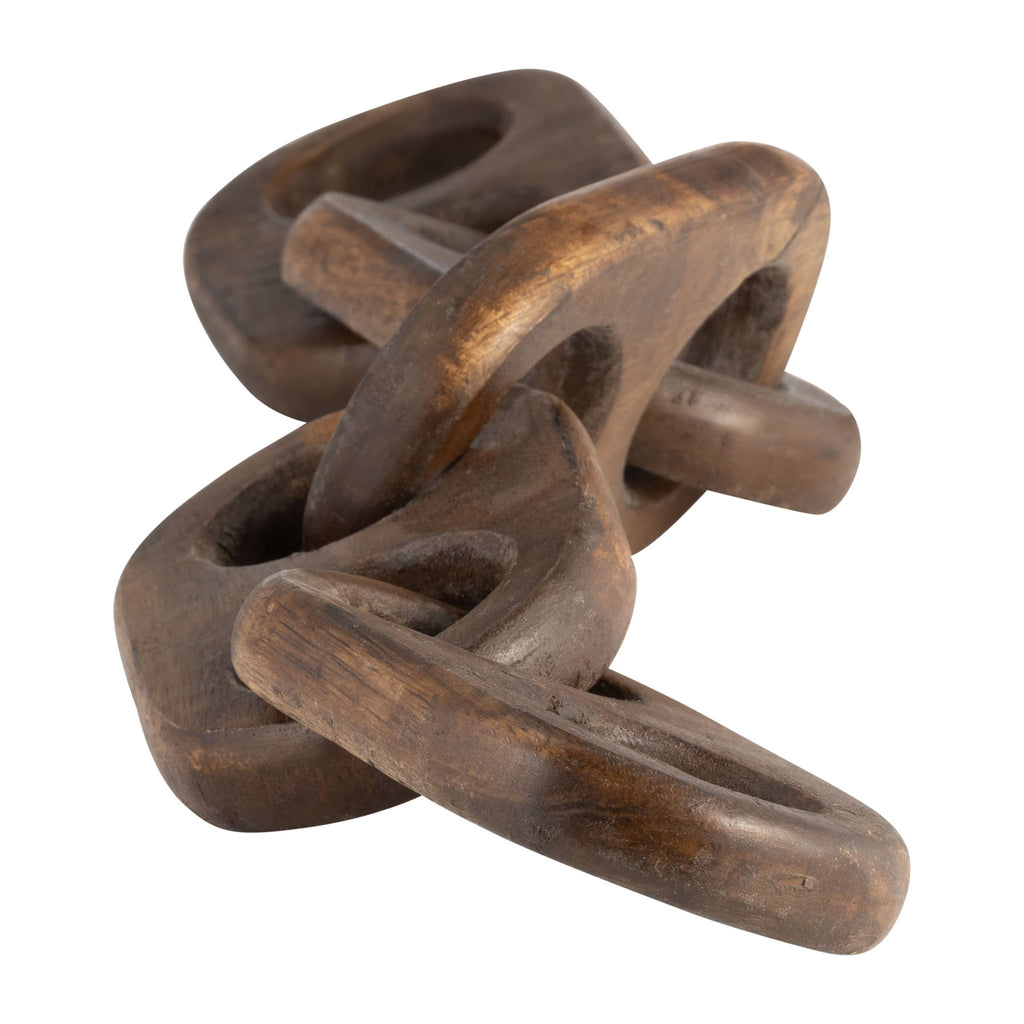Wood Unique Abstract Linked Chain Object - Brown, 3 in. - Sage InteriorsSagebrook Homechain