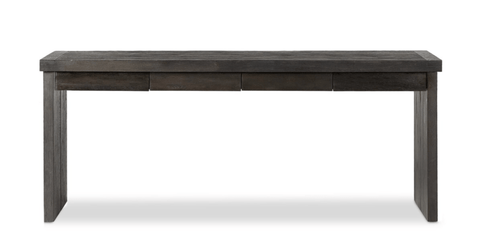 Worn Black Oak Desk to Match Bookcases - Sage InteriorsSage Interiors