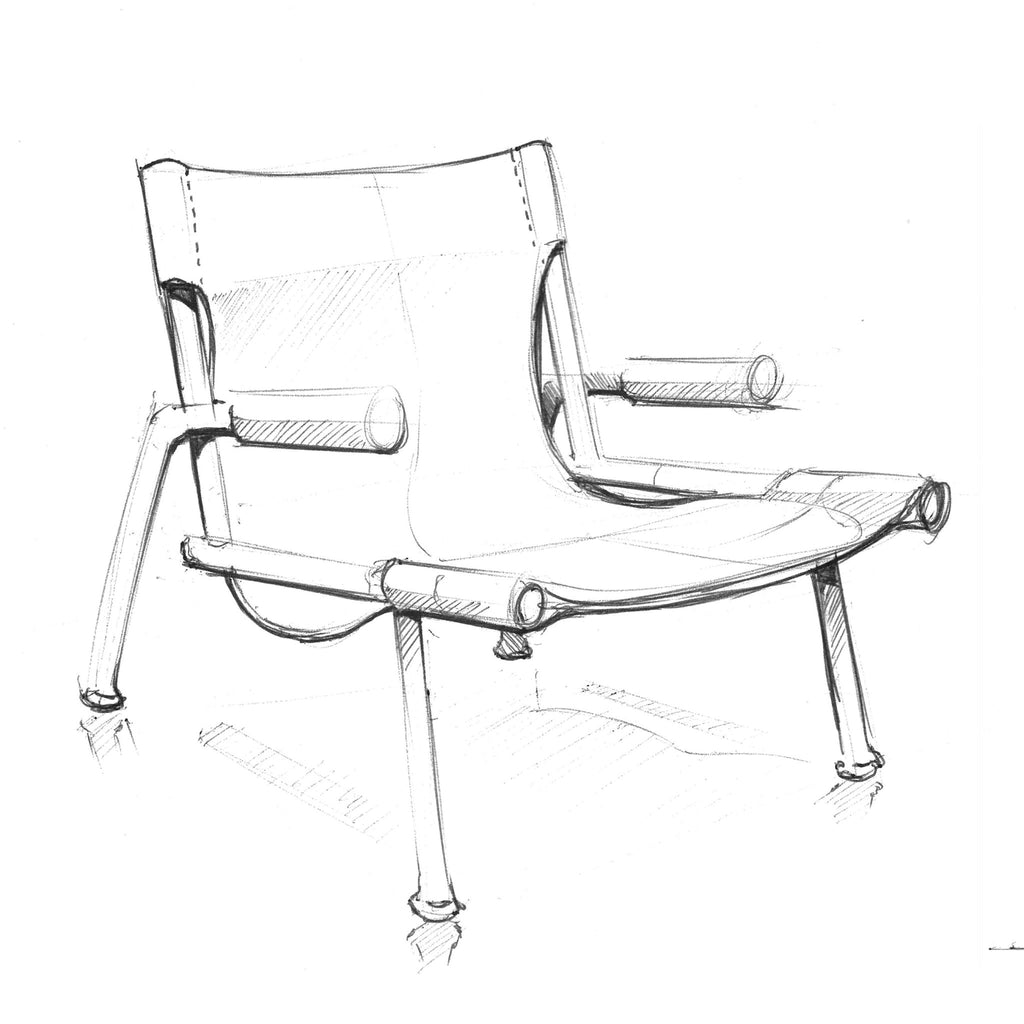 Wyatt Sling Chair – Leather Lounge Chair with Wood Arms and Metal Frame - Sage InteriorsSage InteriorsChair