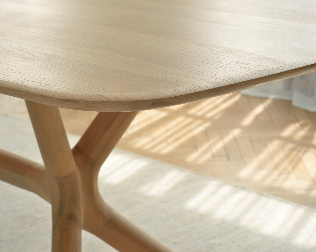 X Dining Table – Sculptural Solid Oak Centrepiece - Sage InteriorsEthnicraftDining Table