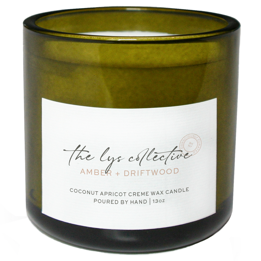 Amber + Driftwood Coconut Apricot Creme Wax Candle - 13oz