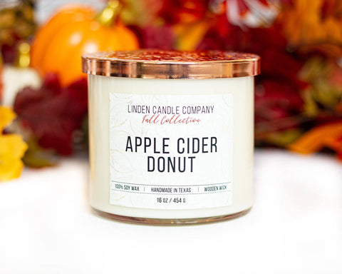 16oz Apple Cider Donut Fall Candle, Autumn Candle