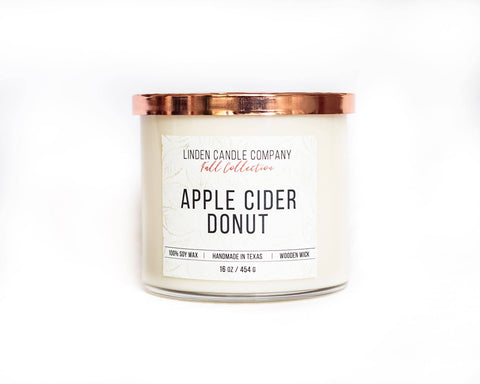 16oz Apple Cider Donut Fall Candle, Autumn Candle