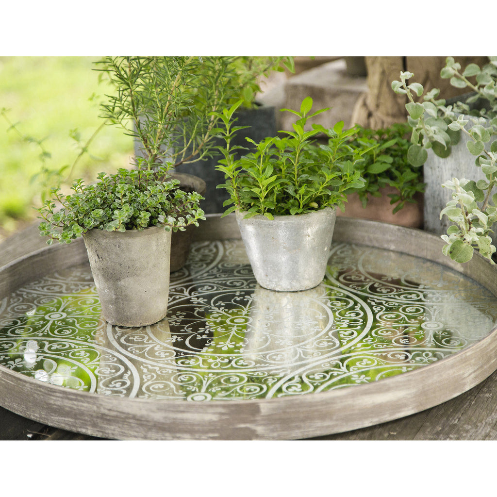 Moroccan Frost mirror tray 24 x 24 x 2