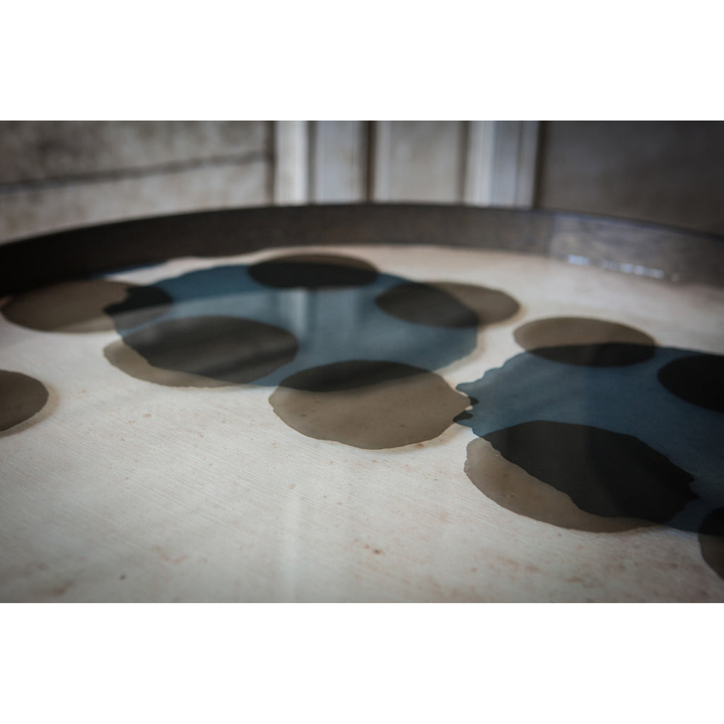 Slate Layered Dots Glass Tray - large