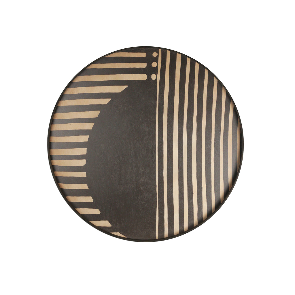 Asymmetric Dot Wooden Tray 36 x 36 x 2