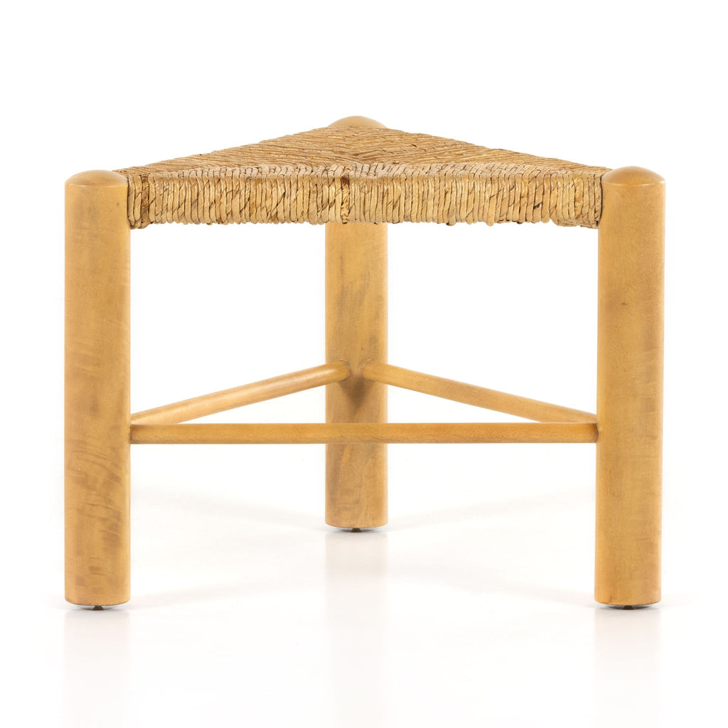 Woven Mango Accent Stool, Light-Washed