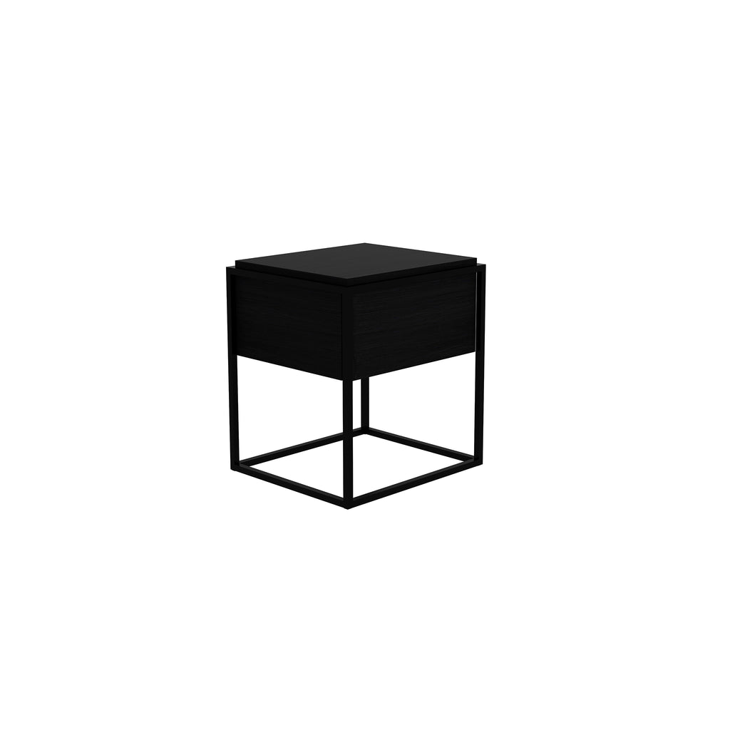 Oak Monolit bedside table - 1 drawer - Black - FSC 19 x 19 x 20
